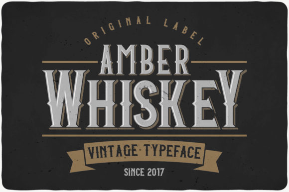 Amber Whiskey: A Bold Vintage Display Font for Crafters